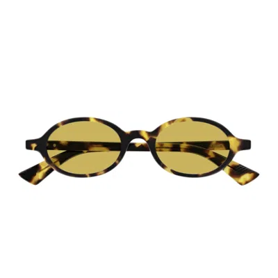 Bottega Veneta Bv1388s Linea Ribbon 002 Havana Yellow Sunglasses In Neutral