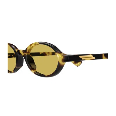 Bottega Veneta Bv1388s Linea Ribbon 002 Havana Yellow Sunglasses In Neutral