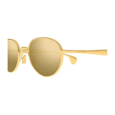 Bottega Veneta Gold-gold-gold Metal Sunglasses