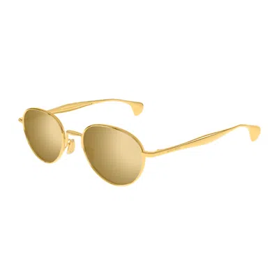 Bottega Veneta Gold-gold-gold Metal Sunglasses