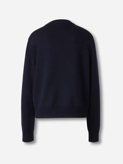 Jil Sander Wool Sweater With Floral Pattern In Black