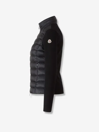 Moncler Quilted Zip-up Cardigan In Black