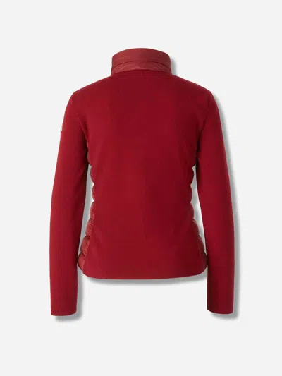 Moncler Quilted Zip-up Cardigan In Red
