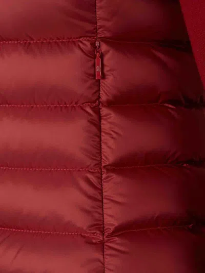 Moncler Quilted Zip-up Cardigan In Red