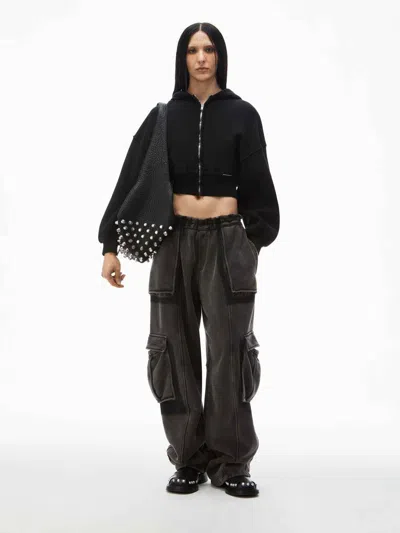 Alexander Wang Hooded Sweatshirt With Zipper In Black