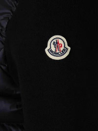 Moncler Quilted Zip-up Cardigan In Black