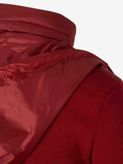 Moncler Quilted Zip-up Cardigan In Red