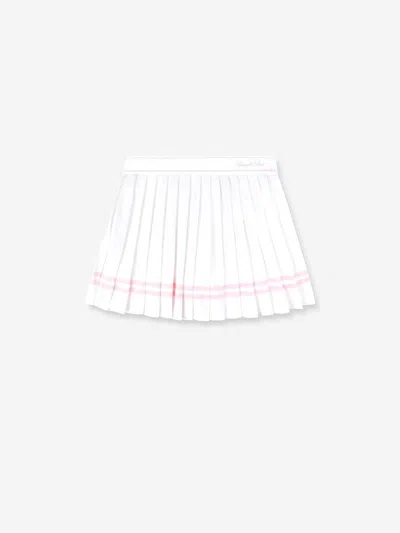 Sporty And Rich Sporty & Rich Vendome Script Pleated Mini Skirt In White
