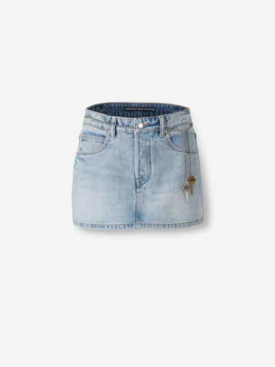 Alexander Wang Mini Skirt Pants In Blue