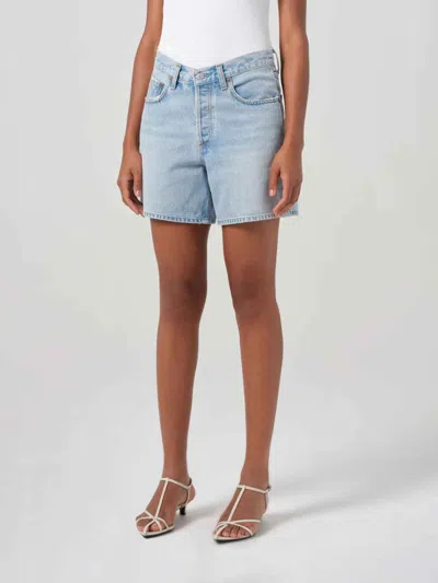 Agolde V-waist Bermuda Shorts In Blue