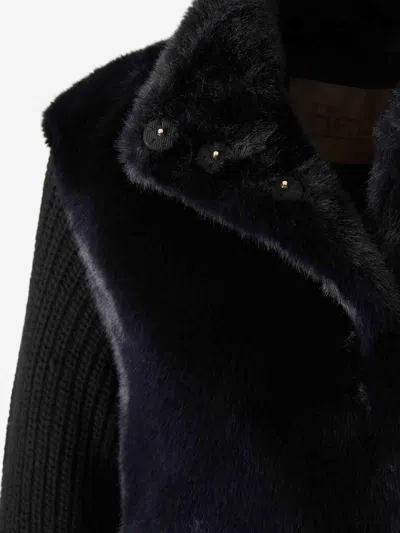 Herno Faux Fur Tricot Jacket