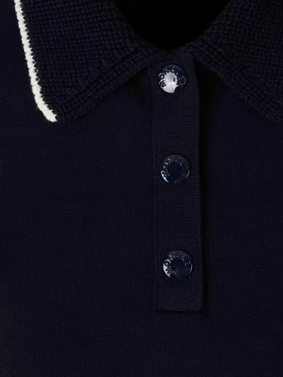 Moncler Knitted Polo Shirt In Black
