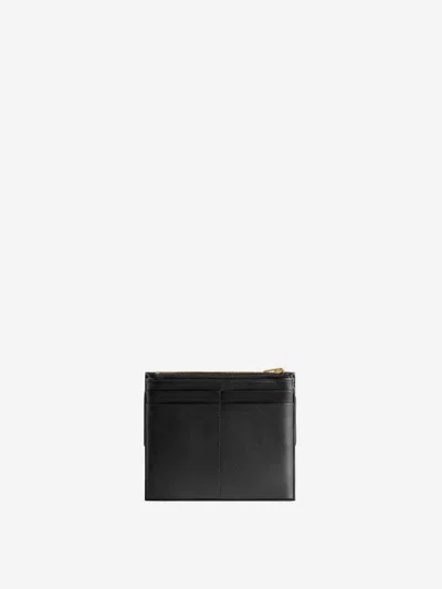 Balenciaga Rodeo Flap Leather Card Holder In Black