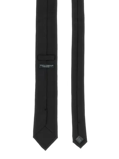 Dolce & Gabbana Jacquard Logo Tie Ties And Papillon Black