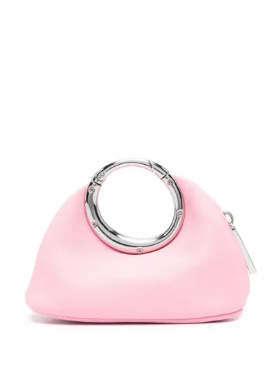 Jacquemus Calino Holder With Carabiner And Metallic Ring In Pink