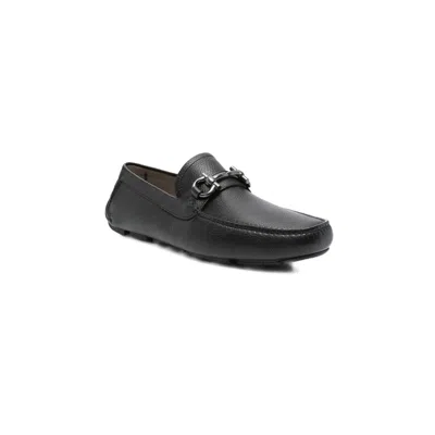 Ferragamo Leather Sneakers In Black