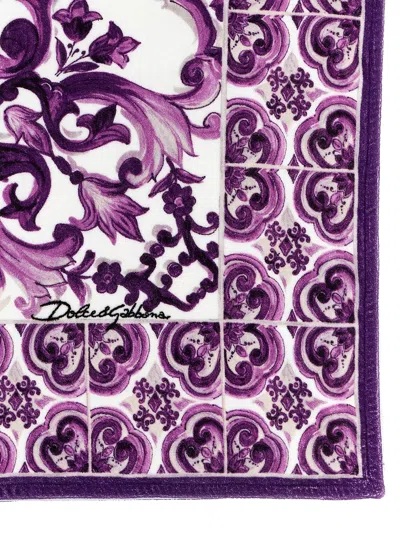 Dolce & Gabbana Maiolica Beachwear Multicolor In Purple