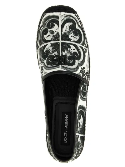 Dolce & Gabbana Printed Round Toe Espadrilles With Leaf Print