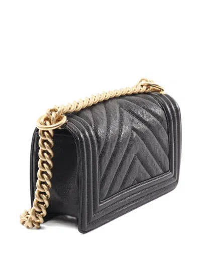 Pre-owned Chanel 2018-2019 Small Boy  Shoulder In Black