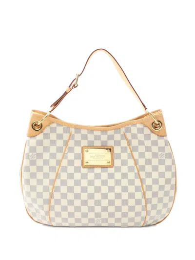 Pre-owned Louis Vuitton 2011 Galliera Pm Damier Azur Shoulder Bag In White