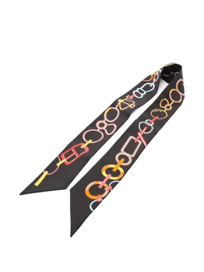 Pre-owned Hermes 2021 Do Re Boucles Ribbon Silk Scarf