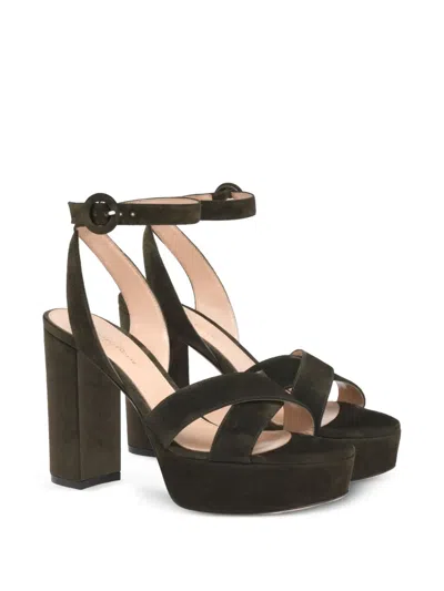 Gianvito Rossi Crossover Platform Sandals In Black