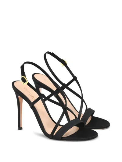 Gianvito Rossi Slingback Cross-strap Sandals In Black