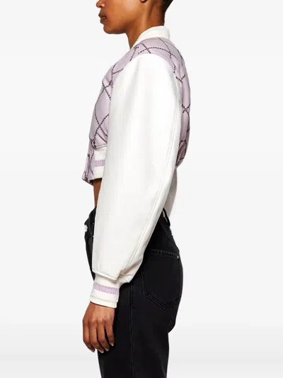Givenchy Cropped Varsity Jacket In White