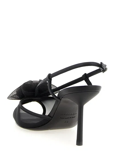 Le Silla Black Open Toe Heels In Black