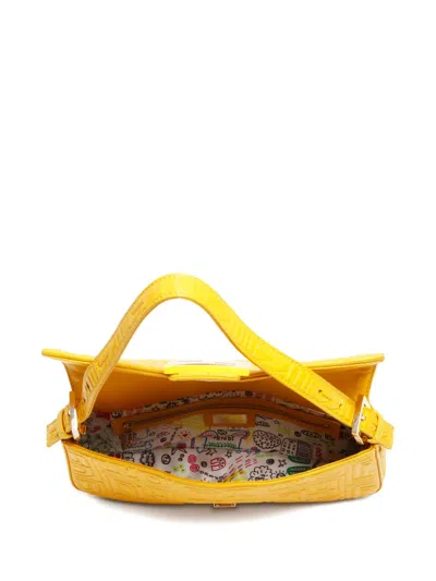 Pre-owned Fendi 2010 Baguette Shoulder Bag In Yellow