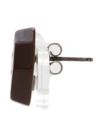 Pre-owned Chanel 1990 Cc Mark Earrings In Silver
