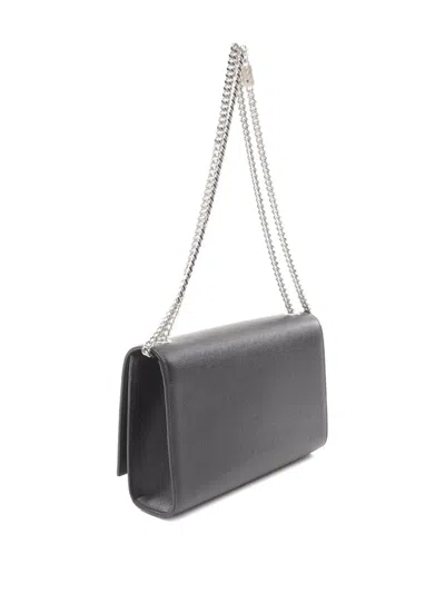 Pre-owned Saint Laurent 2020s Kate Chain Leather Shoulder Bag In Black