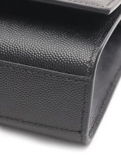 Pre-owned Saint Laurent 2020s Kate Chain Leather Shoulder Bag In Black