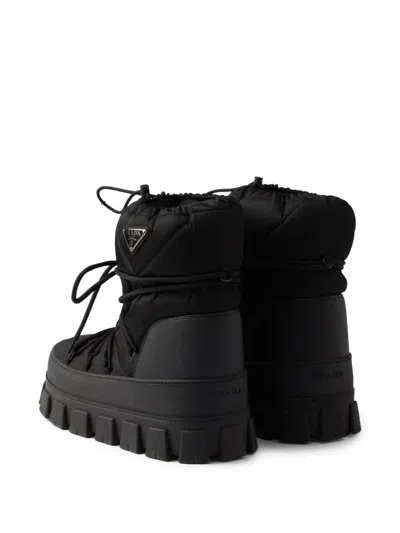 Prada Men's Nylon Gabardine Apres Ski Boots In Black
