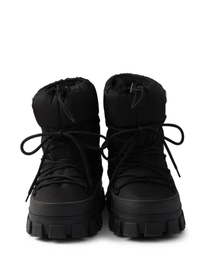 Prada Men's Nylon Gabardine Apres Ski Boots In Black