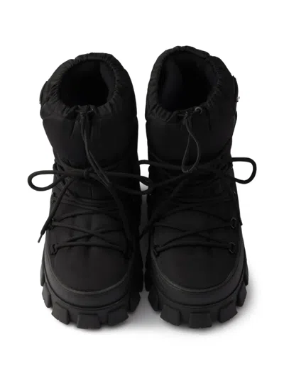 Prada Men's Nylon Gabardine Apres Ski Boots In Black