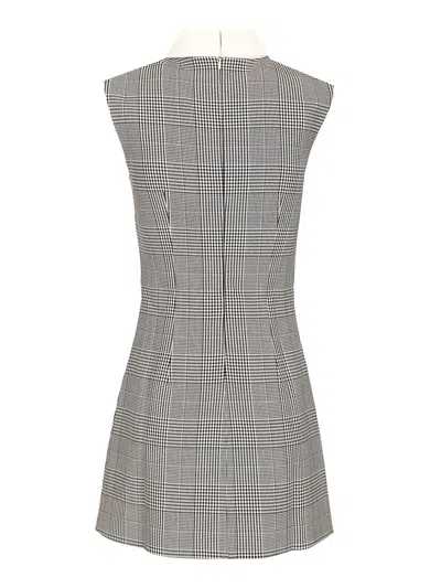 Self-portrait Sleeveless Prince Of Wales Check Mini Dress In Gray