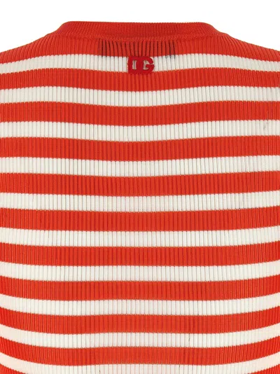 Dolce & Gabbana Striped Viscose Cardigan Sweaters And Cardigans Orange