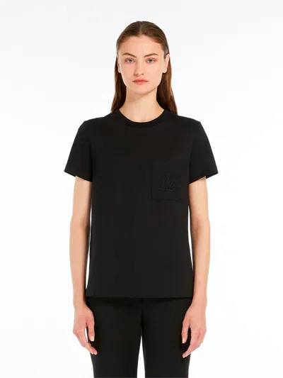 Max Mara Papaia Logo Cotton T-shirt In Animal Print