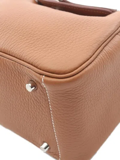 Pre-owned Hermes 2025 Mini Lindy Shoulder Bag In Brown