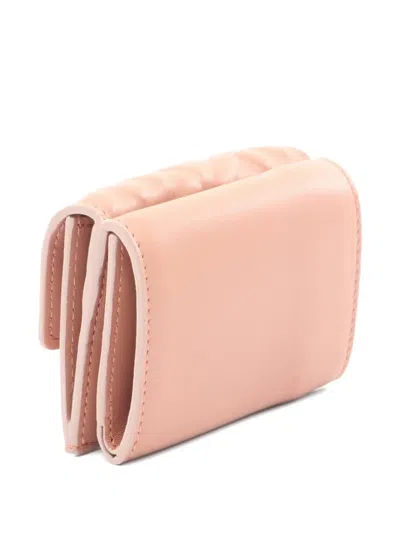 Pre-owned Fendi 2021 Ff Logo Tri-fold Wallet In Pink