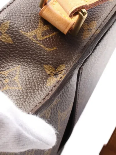 Pre-owned Louis Vuitton 2004 Sun Crew Gm Monogram Shoulder Bag In Brown