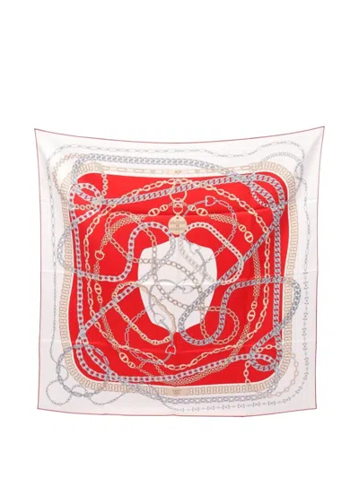 Pre-owned Hermes 2020s Carres 90 Reaction En Chaines Silk Scarf