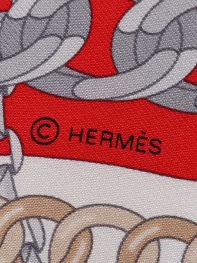 Pre-owned Hermes 2020s Carres 90 Reaction En Chaines Silk Scarf