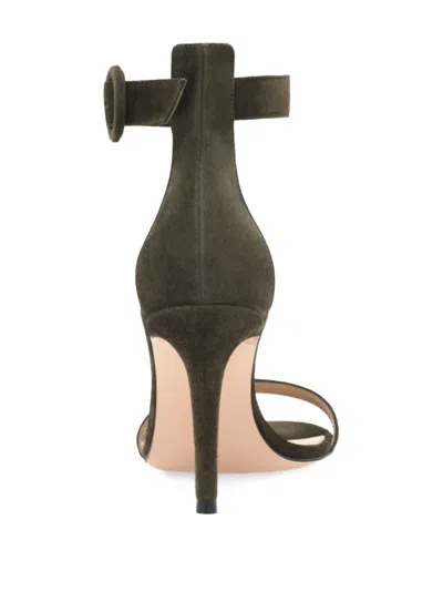 Gianvito Rossi Ankle-strap Suede Sandals In Black