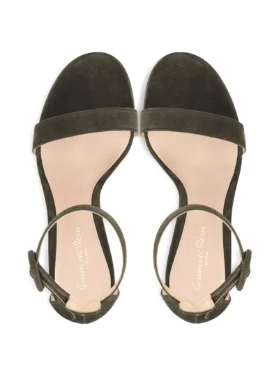 Gianvito Rossi Ankle-strap Suede Sandals In Black