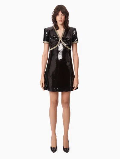 Nina Ricci Sequin-design Mini Dress In Black