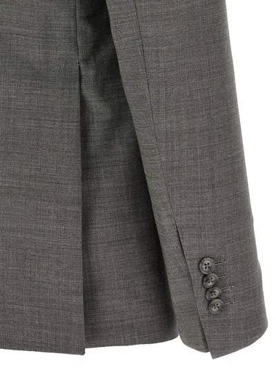 Tagliatore Plain Weave Tailored Suit In Gray