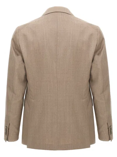 Tagliatore 'vesuvio' Suit With Notch Lapel In Brown