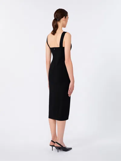 Max Mara Viscose Sheath Midi Dress In Black